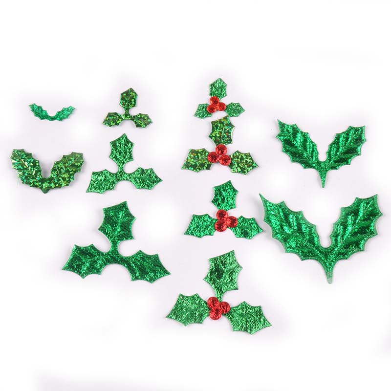 Art Craft Christmas Tree - 100ชิ้น25-60มิลลิเมตรต้นคริสต์มาสใบสติ๊กเกอร์แพทช์A PpliquesหัตถกรรมพรรคDIYสมุดตกแต่งศิลปะผ้าอุปกรณ์C2770