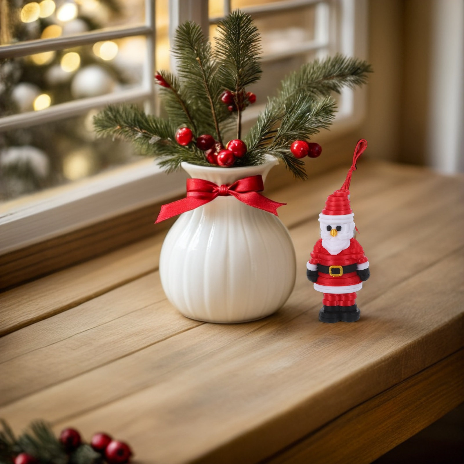 Art Craft Christmas Tree - ชุดอุปกรณ์ตกแต่งต้นคริสต์มาสแบบ DIY ลายซานตาคลอส 1 ชุด สำหรับงานฝีมือทำมือในช่วงเทศกาลคริสต์มาส