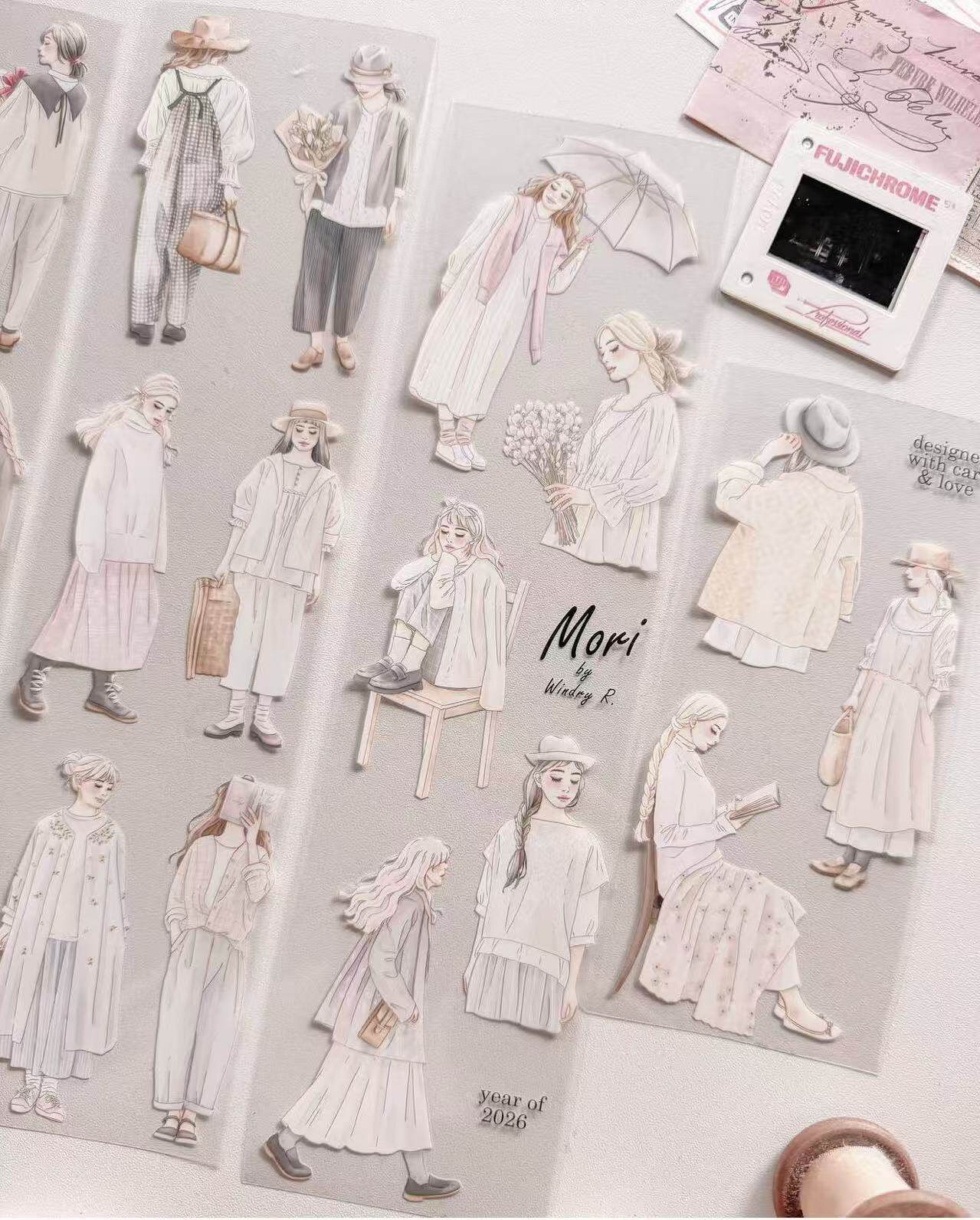 Washi Tape Rolls - เทป PET ลายวินทรี่ โมโนช โรแมนติก เกิร์ล