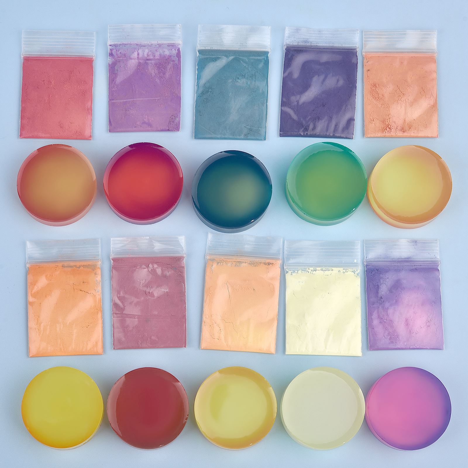 Resin Pigment Powder - ผงเปลี่ยนสีตามอุณหภูมิ 10 สี สำหรับงานเรซิ่น DIY ทำสี