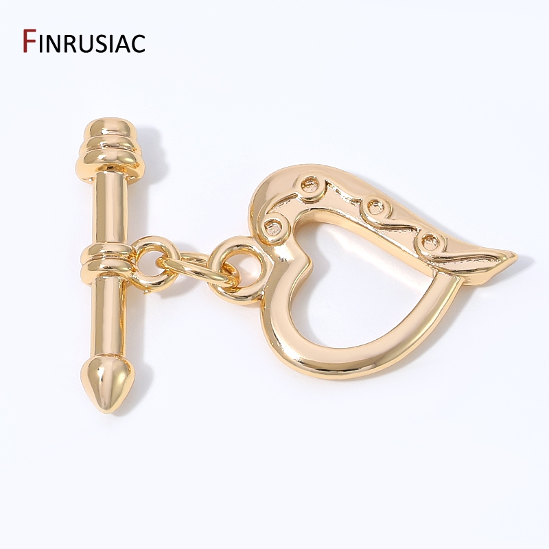 Art Craft Ideas - ตัวล็อกแบบหัวใจชุบทอง 14K ทำจากทองเหลือง, ตัวล็อกสำหรับเครื่องประดับ, ตัวเชื่อมต่อแบบ OT