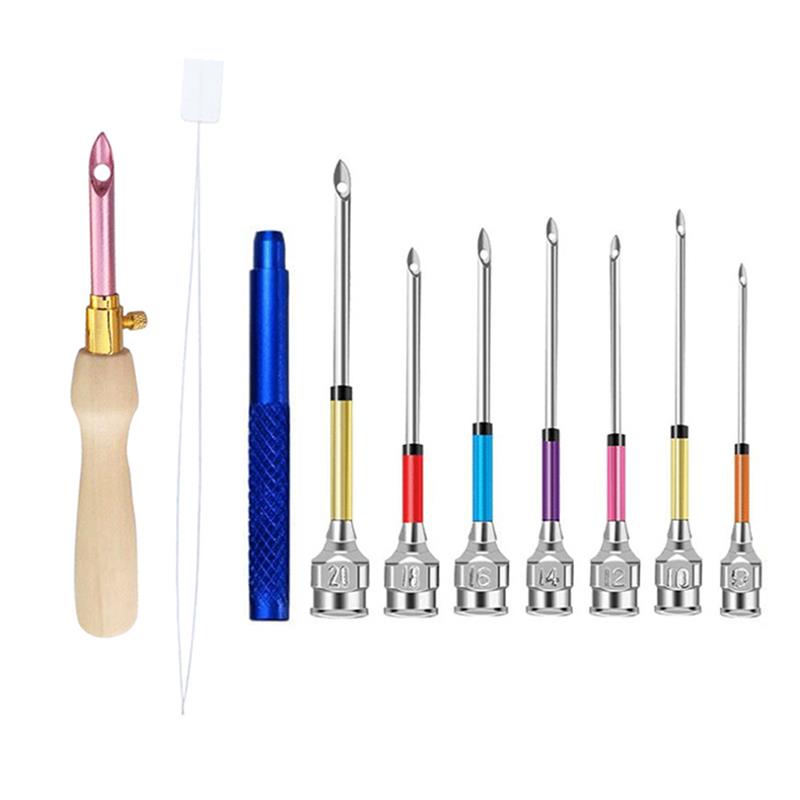 Punch Needle Kit - 1-17Pcs Punch อุปกรณ์เข็มชุดเย็บปักถักร้อยเข็มปากกาเย็บผ้าเข็มและเข็มเย็บปักถักร้อย Poking งานปักครอสติชเครื่องมือถัก
