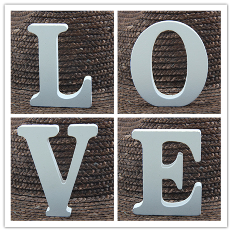 Art Craft Letter A - 1Pc 8CM สีขาวตัวอักษรไม้ตัวอักษรภาษาอังกฤษ DIY ส่วนบุคคลชื่อ Design