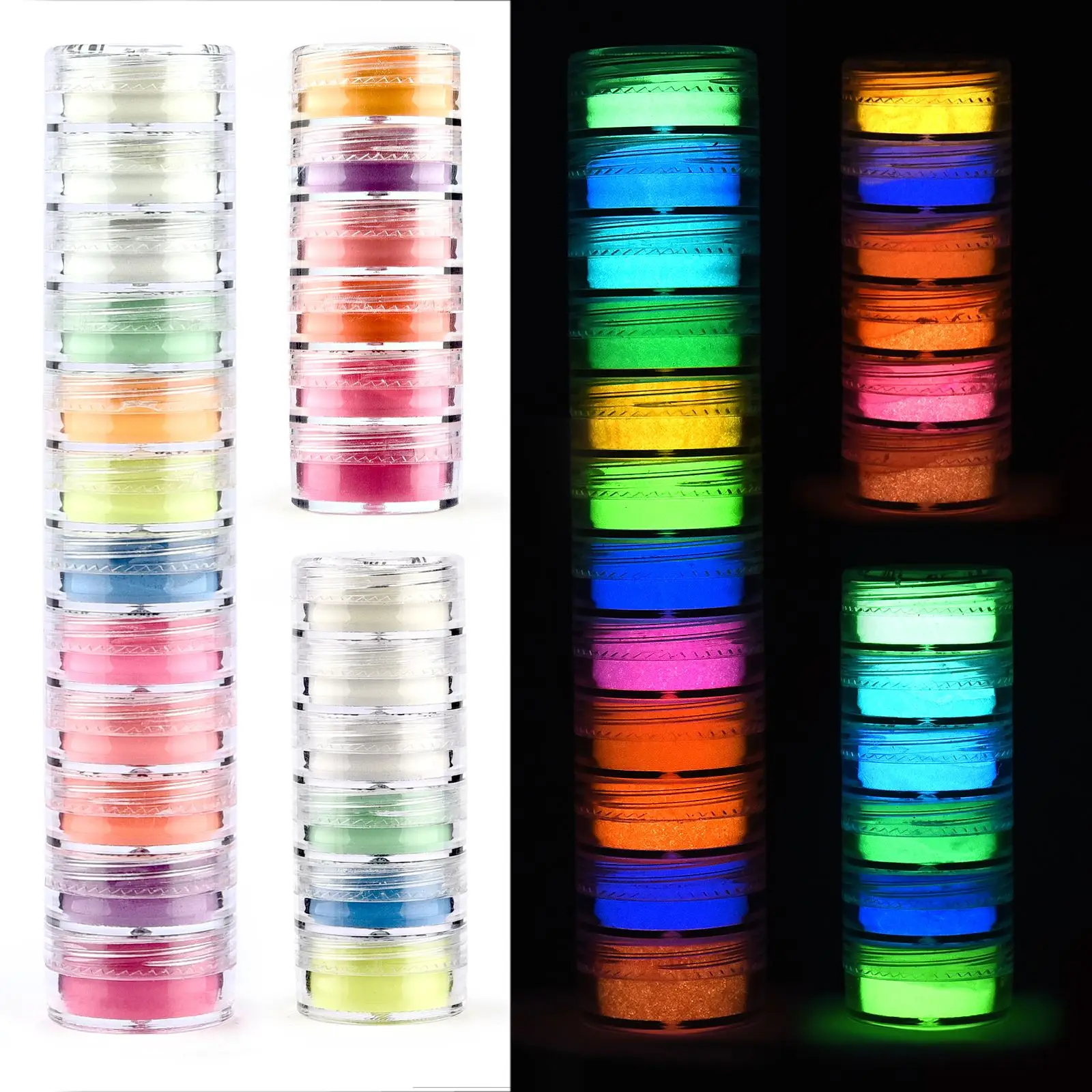 Resin Pigment Powder - ผงเรซิ่นเรืองแสง 6 สี/ชุด ผงเรืองแสงในที่มืด สำหรับงาน DIY