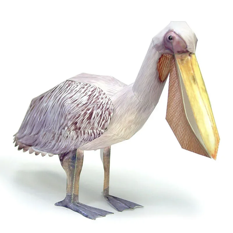 Art Craft Cardboard - Great White Pelican Bird กระดาษสัตว์สมจริง Mini