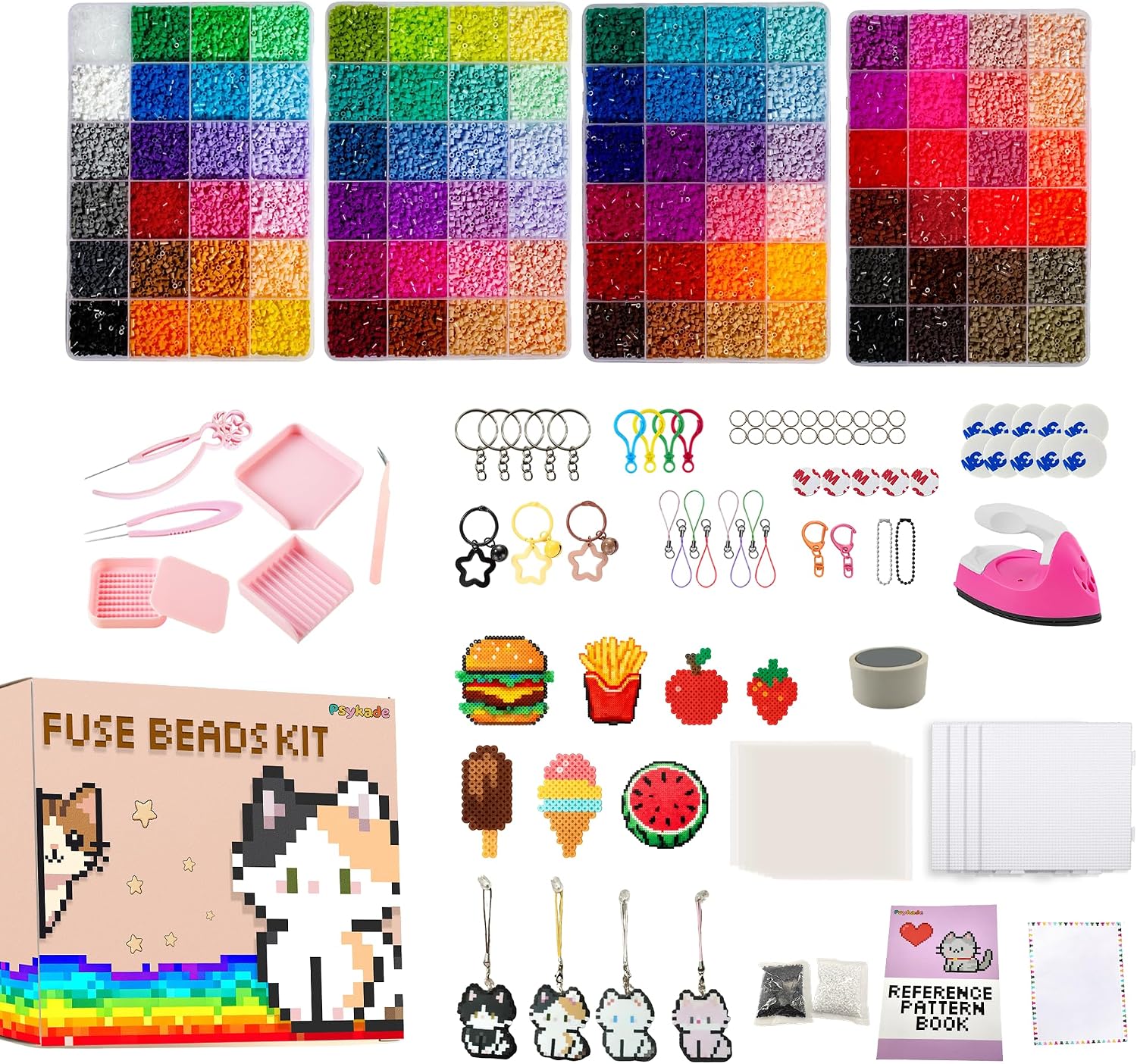 Art Craft Kit - ชุดลูกปัดฟิวส์-ง่ายต่อการใช้งาน-96 สี 53000 2.6 มม., 200+