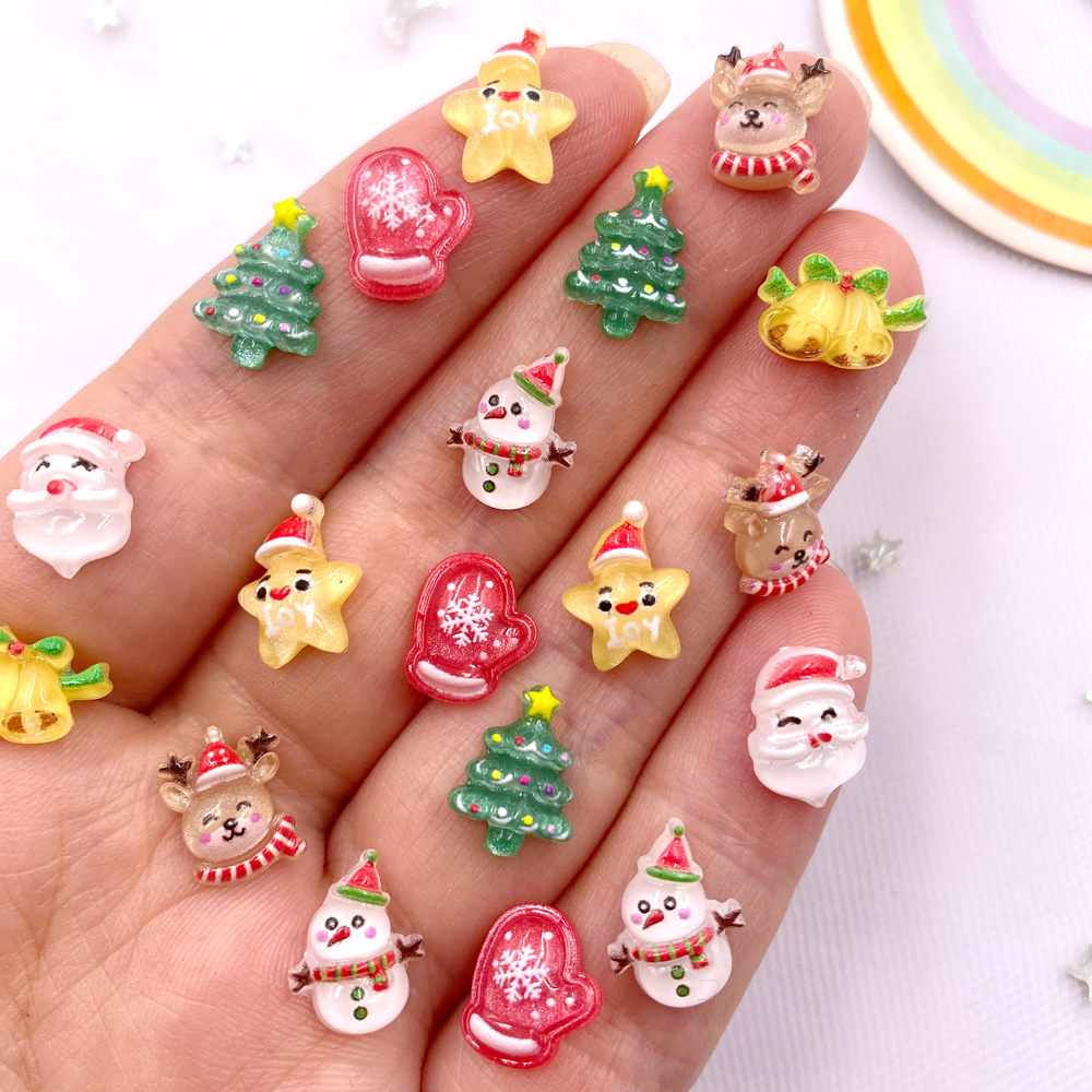 50ชิ้นเรซินมินิตุ๊กตาหิมะต้นคร - Art Craft Christmas Tree บทวิจารณ์และราคา