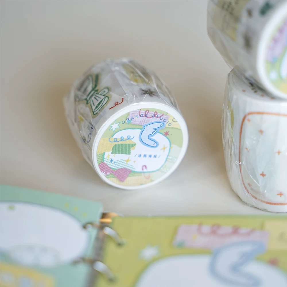 สีส้มสตูดิโอ Vintage Graffiti  - Washi Tape Rolls บทวิจารณ์และราคา
