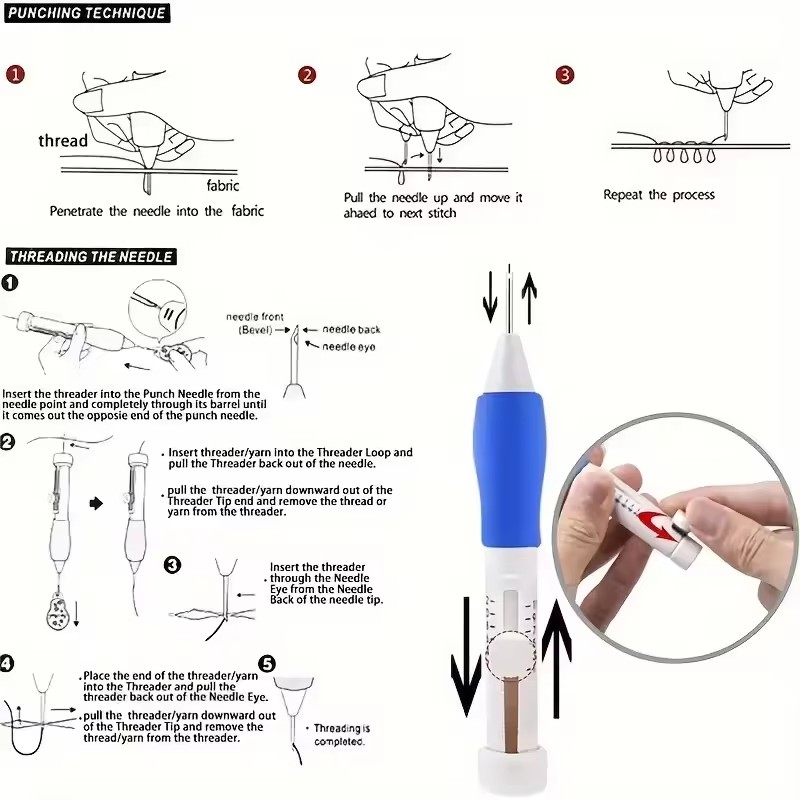 ชุดปักเข็มเจาะ 50 สี สำหรับผู้ - Punch Needle Kit บทวิจารณ์และราคา