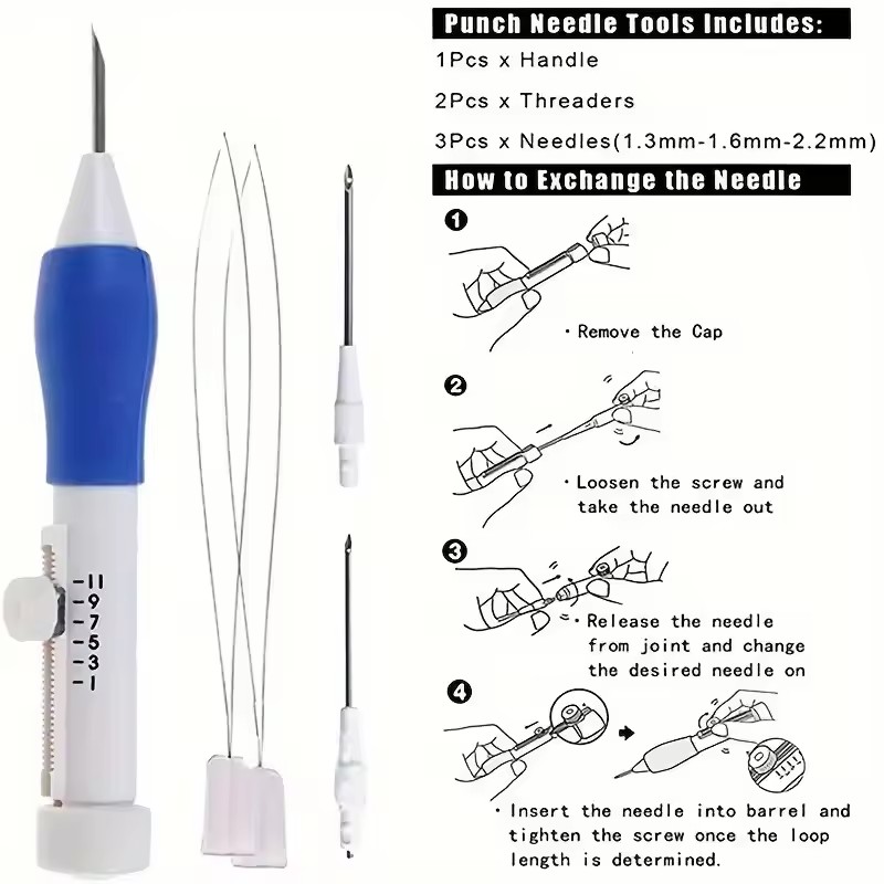 ชุดปักเข็มเจาะ 50 สี สำหรับผู้ - Punch Needle Kit บทวิจารณ์และราคา