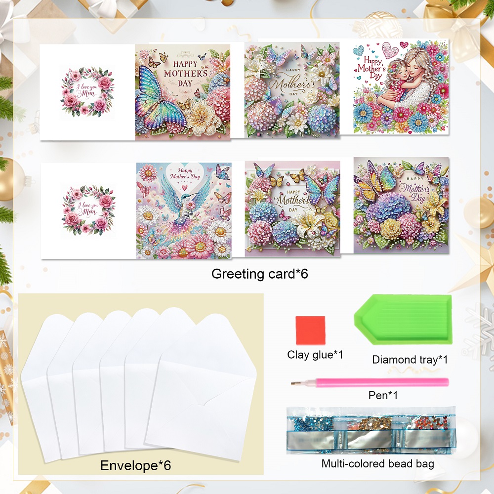 6 ชิ้นเพชรภาพวาดการ์ดอวยพรชุด, - Art Craft Kit บทวิจารณ์และราคา