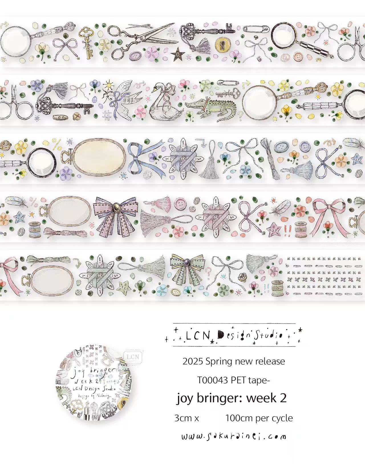 1 ห่วง LCN สติกเกอร์วินเทจ Clu - Washi Tape Rolls บทวิจารณ์และราคา