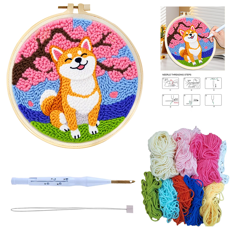 ชุดเริ่มต้นงานปักเข็มเจาะลายสั - Punch Needle Kit บทวิจารณ์และราคา